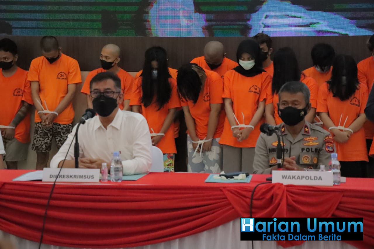 Dua Selegram dan 25 admin judi Online di amankan Polda Lampung