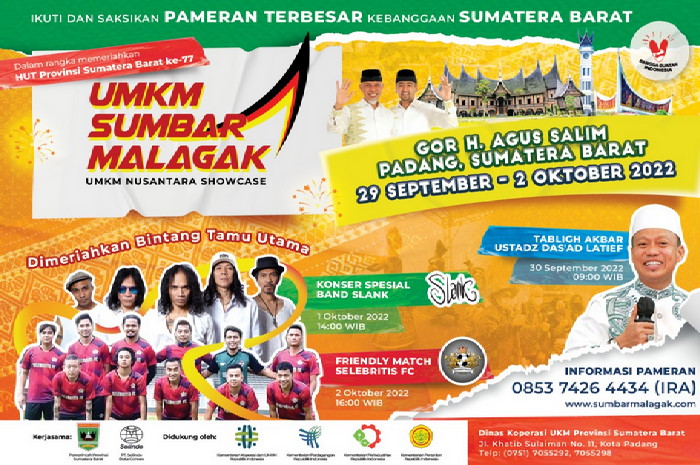 HUT Sumatera Barat Ke-77 Gelar UMKM SUMBAR MALAGAK 