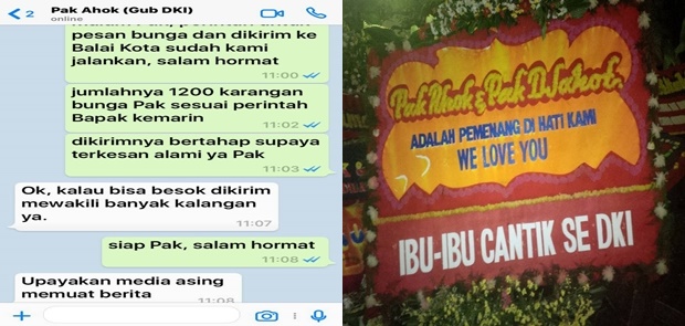 Ahok Pesan 1200 Karangan Bunga Untuk Dirinya Sendiri?