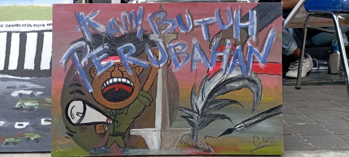 Simpatisan Anies Baswedan Usung Tema Perubahan dalam Lomba Lukis