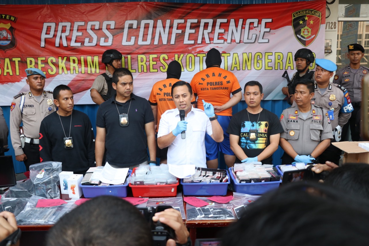 Sindikat Rekondisi Smartphone Digerebek Polresta Tangerang